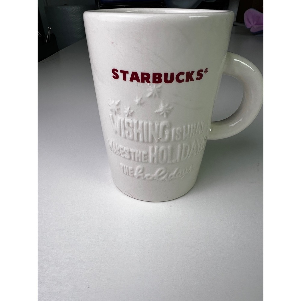 Starbucks Holiday Mug Wishing Is What Makes The Holidays Red Logo Ceramic 10oz‎